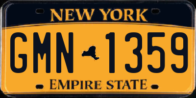 NY license plate GMN1359