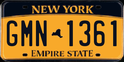 NY license plate GMN1361