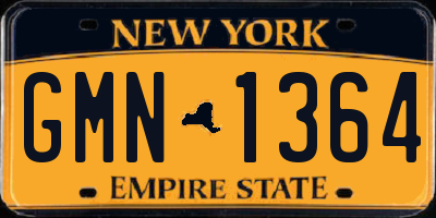 NY license plate GMN1364