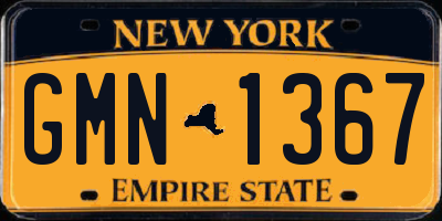NY license plate GMN1367
