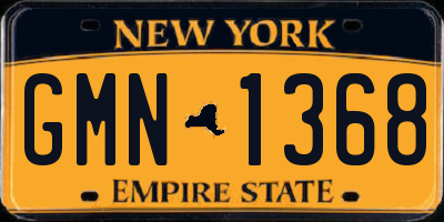 NY license plate GMN1368