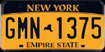 NY license plate GMN1375