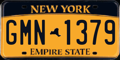 NY license plate GMN1379