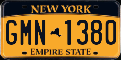 NY license plate GMN1380