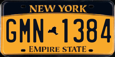 NY license plate GMN1384