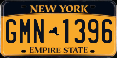 NY license plate GMN1396