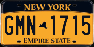NY license plate GMN1715