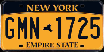 NY license plate GMN1725