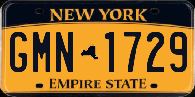 NY license plate GMN1729