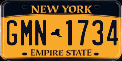 NY license plate GMN1734