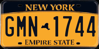 NY license plate GMN1744