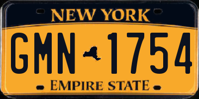 NY license plate GMN1754