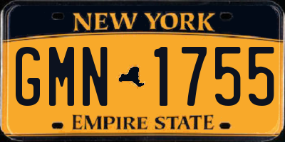 NY license plate GMN1755