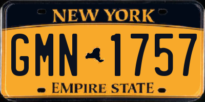 NY license plate GMN1757