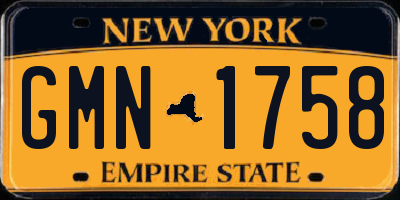 NY license plate GMN1758