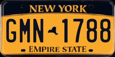 NY license plate GMN1788