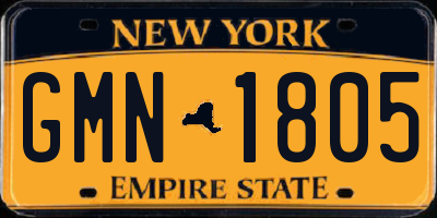 NY license plate GMN1805