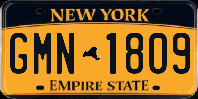 NY license plate GMN1809