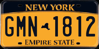 NY license plate GMN1812