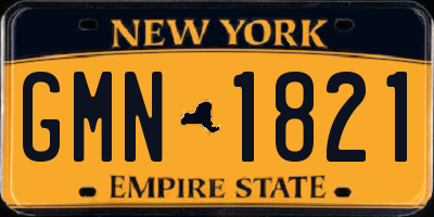 NY license plate GMN1821