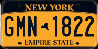 NY license plate GMN1822