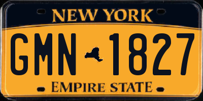 NY license plate GMN1827