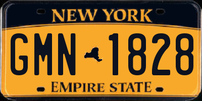 NY license plate GMN1828