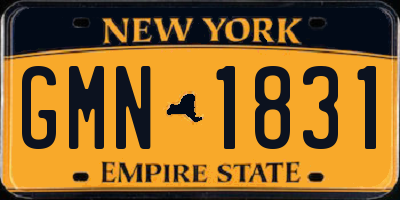 NY license plate GMN1831