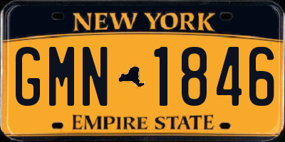NY license plate GMN1846