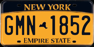 NY license plate GMN1852