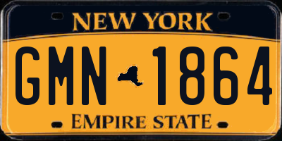 NY license plate GMN1864