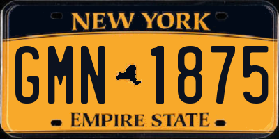NY license plate GMN1875