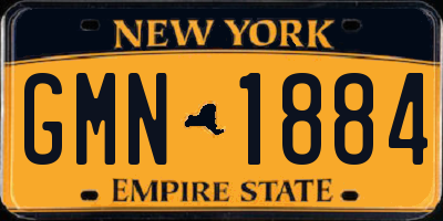 NY license plate GMN1884