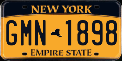 NY license plate GMN1898