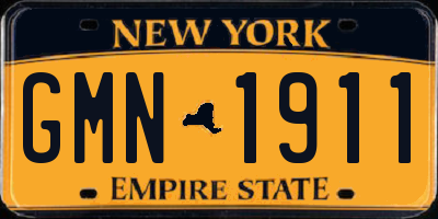 NY license plate GMN1911