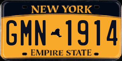 NY license plate GMN1914
