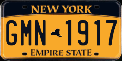 NY license plate GMN1917