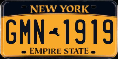 NY license plate GMN1919