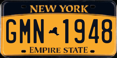 NY license plate GMN1948