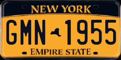 NY license plate GMN1955