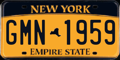 NY license plate GMN1959