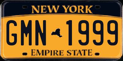 NY license plate GMN1999