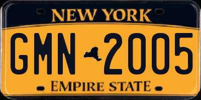 NY license plate GMN2005