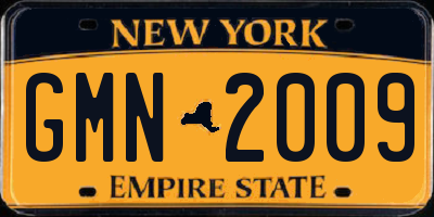 NY license plate GMN2009