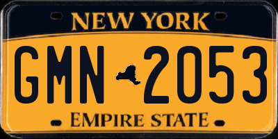 NY license plate GMN2053