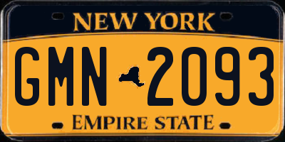 NY license plate GMN2093