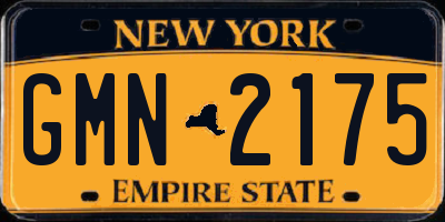 NY license plate GMN2175