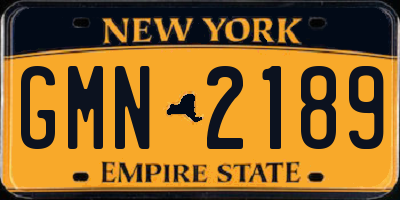 NY license plate GMN2189