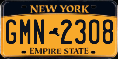 NY license plate GMN2308