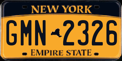 NY license plate GMN2326